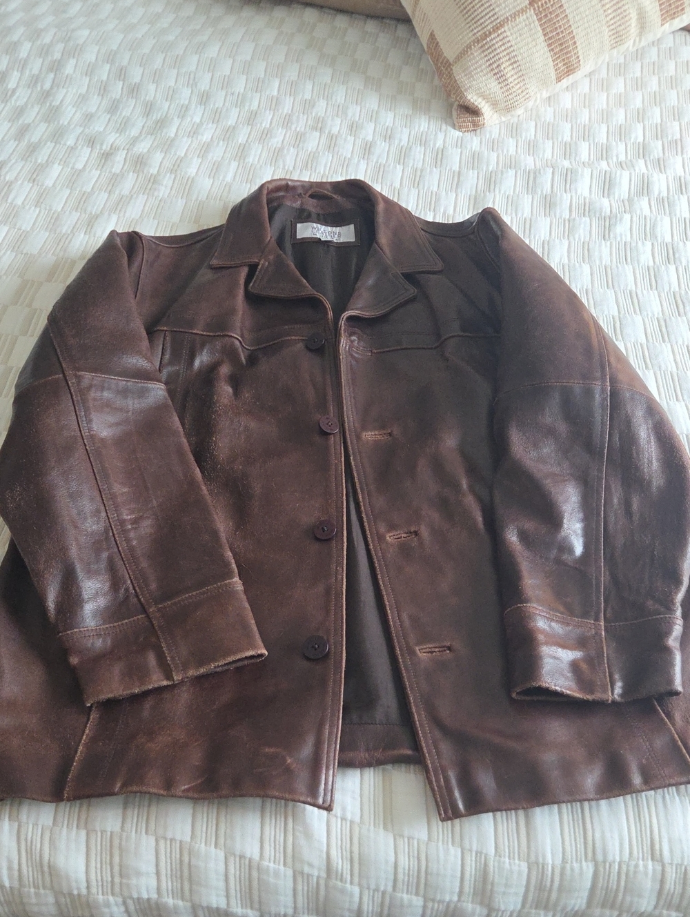 Wilsons Leather Men's Dark Brown Button-Front Bomber Jacket